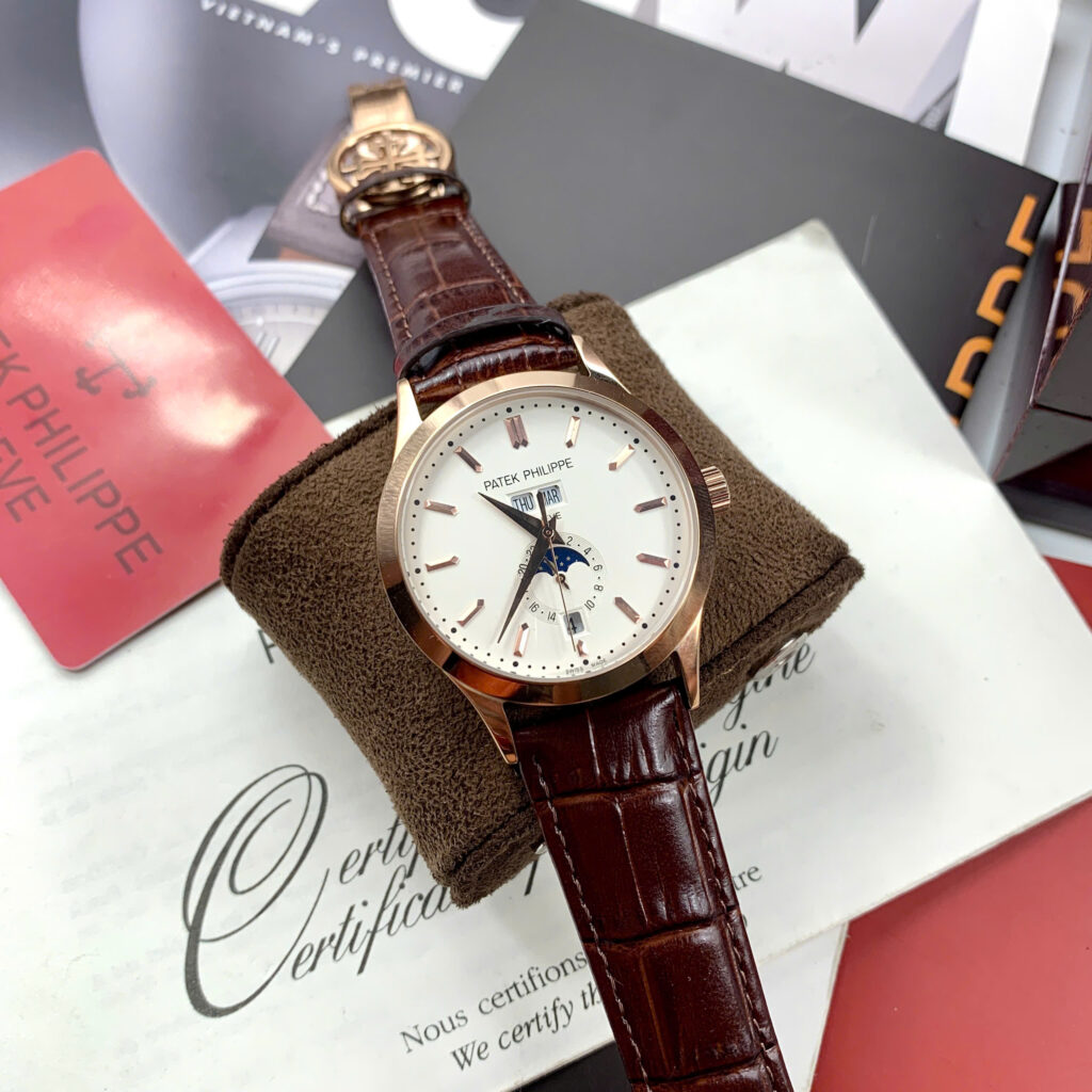  Đồng hồ Patek Philippe 5396R King gold dây da nâu máy nhật giá rẻ 40mm