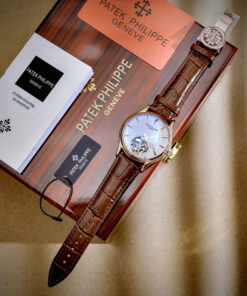 Đồng hồ Patek Philippe Genève nam vàng gold lộ cơ Tourbillon fake cao cấp 43mm