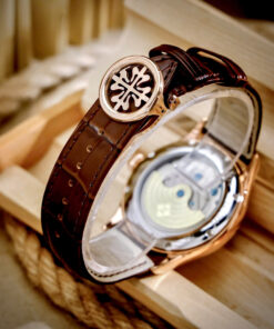 Đồng hồ Patek Philippe Genève nam vàng gold lộ cơ Tourbillon fake cao cấp 43mm