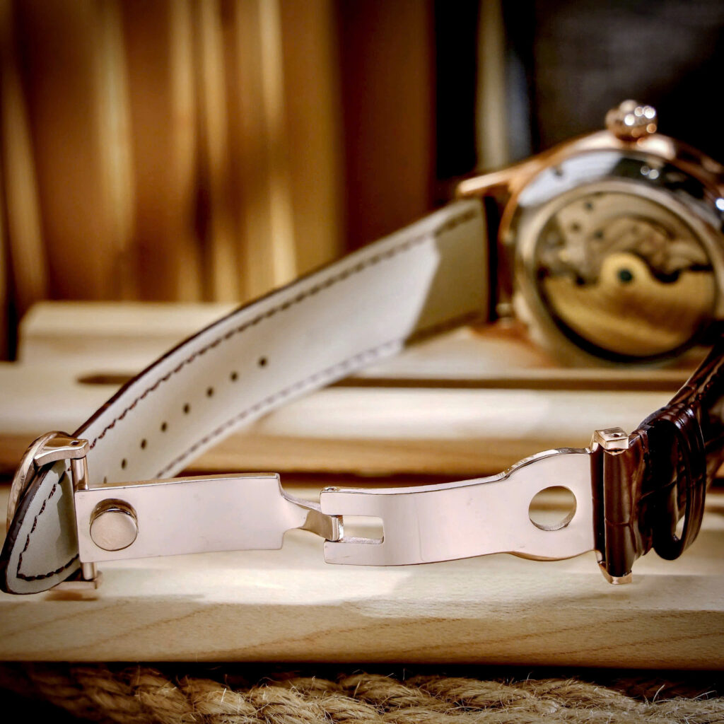 Đồng hồ Patek Philippe Genève nam vàng gold lộ cơ Tourbillon fake cao cấp 43mm