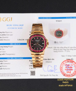 Đồng hồ Patek Philippe Nautilus 5723 Replica 11 bọc vàng hồng 18K đính ruby tổng hợp 40mm (1)