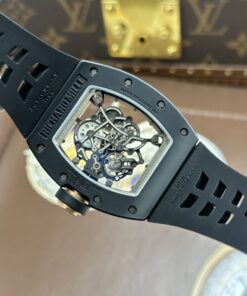 Đồng hồ Richard Mille RM055 Rep 11 vỏ gốm viền màu đồng dây cao su xưởng ZF 49.9×42 (1)