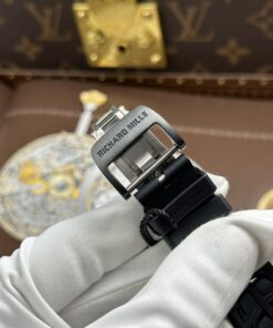 Đồng hồ Richard Mille RM055 Rep 11 vỏ gốm viền màu đồng dây cao su xưởng ZF 49.9×42 (1)