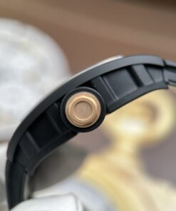 Đồng hồ Richard Mille RM055 Rep 11 vỏ gốm viền màu đồng dây cao su xưởng ZF 49.9×42 (1)