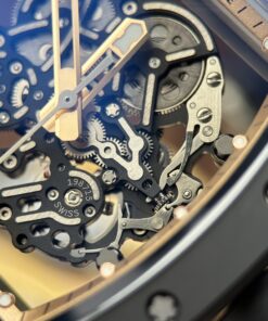 Đồng hồ Richard Mille RM055 Rep 11 vỏ gốm viền màu đồng dây cao su xưởng ZF 49.9×42 (1)