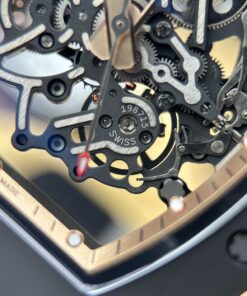 Đồng hồ Richard Mille RM055 Rep 11 vỏ gốm viền màu đồng dây cao su xưởng ZF 49.9×42 (1)