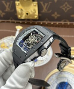 Đồng hồ Richard Mille RM055 Rep 11 vỏ gốm viền trắng dây cao su xưởng ZF 49.9×42 (1)