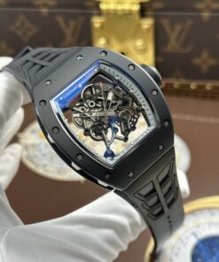 Đồng hồ Richard Mille RM055 Rep 11 vỏ gốm viền trắng dây cao su xưởng ZF 49.9×42 (1)
