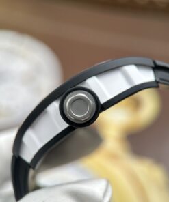 Đồng hồ Richard Mille RM055 Rep 11 vỏ gốm viền trắng dây cao su xưởng ZF 49.9×42 (1)