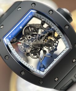 Đồng hồ Richard Mille RM055 Rep 11 vỏ gốm viền trắng dây cao su xưởng ZF 49.9×42 (1)
