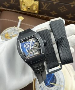 Đồng hồ Richard Mille RM055 Rep cao cấp vỏ gốm đen dây cao su xưởng ZF 49.9×42 (2)