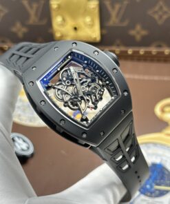 Đồng hồ Richard Mille RM055 Rep cao cấp vỏ gốm đen dây cao su xưởng ZF 49.9×42 (2)
