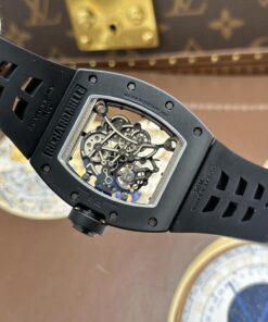 Đồng hồ Richard Mille RM055 Rep cao cấp vỏ gốm đen dây cao su xưởng ZF 49.9×42 (2)
