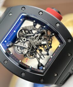 Đồng hồ Richard Mille RM055 Replica 11 vỏ gốm đen núm màu đỏ nhà máy ZF 49.9×42 (3)