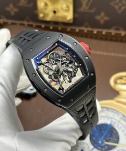 Đồng hồ Richard Mille RM055 Replica 11 vỏ gốm đen núm màu đỏ nhà máy ZF 49.9×42 (3)