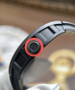 Đồng hồ Richard Mille RM055 Replica 11 vỏ gốm đen núm màu đỏ nhà máy ZF 49.9×42 (3)