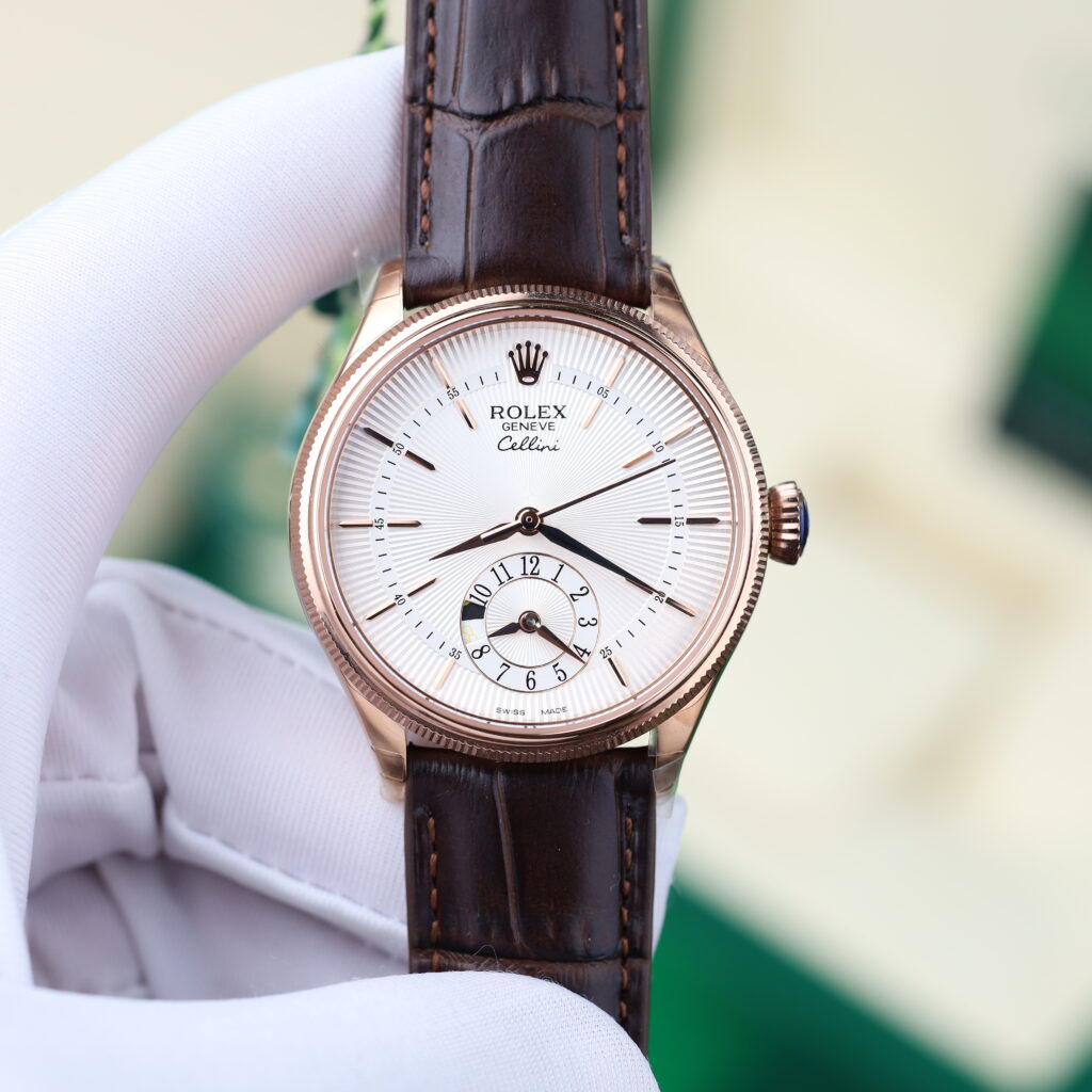 Đồng hồ Rolex Cellini 50525 Replica 11 mặt trắng máy cơ Thuỵ Sỹ 39mm (1)