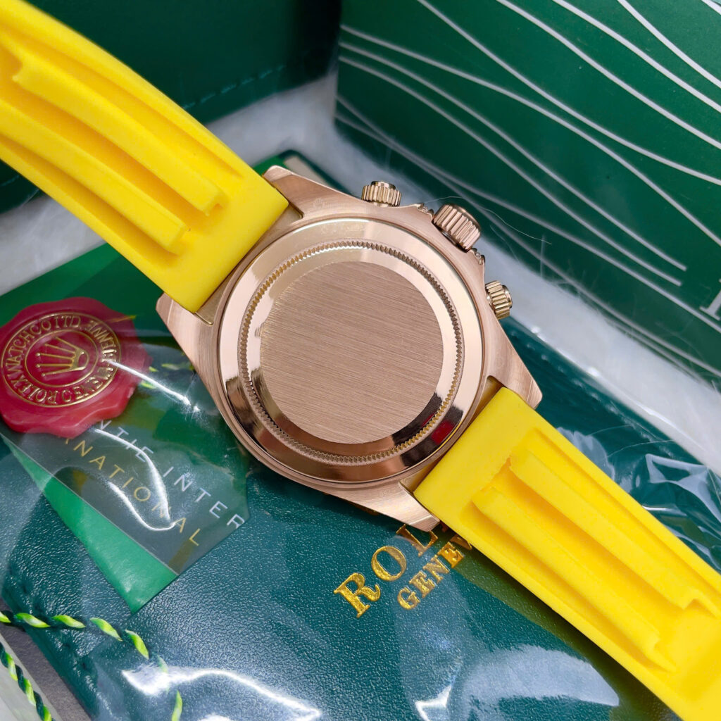 Đồng hồ Rolex Daytona Rainbow nam dây cao su vàng fake cao cấp 40mm
