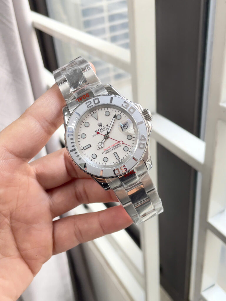 Đồng hồ Rolex Yacht Master nam dây kim loại máy cơ nhật giá rẻ fake 11 40mm