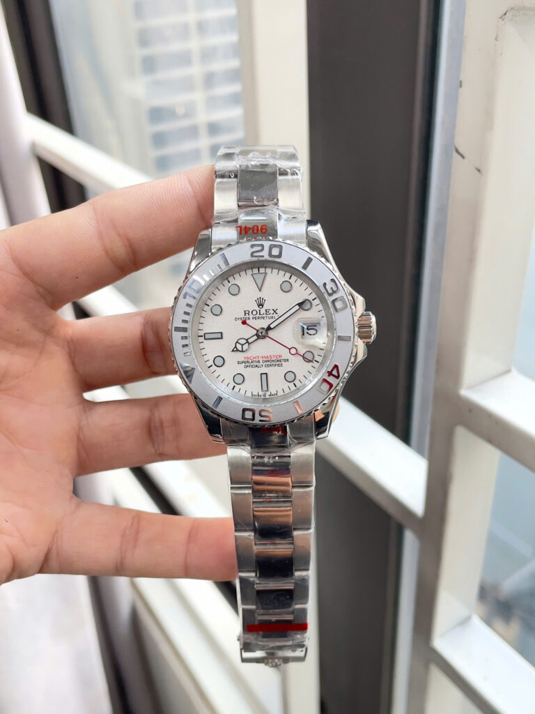 Đồng hồ Rolex Yacht Master nam dây kim loại máy cơ nhật giá rẻ fake 11 40mm