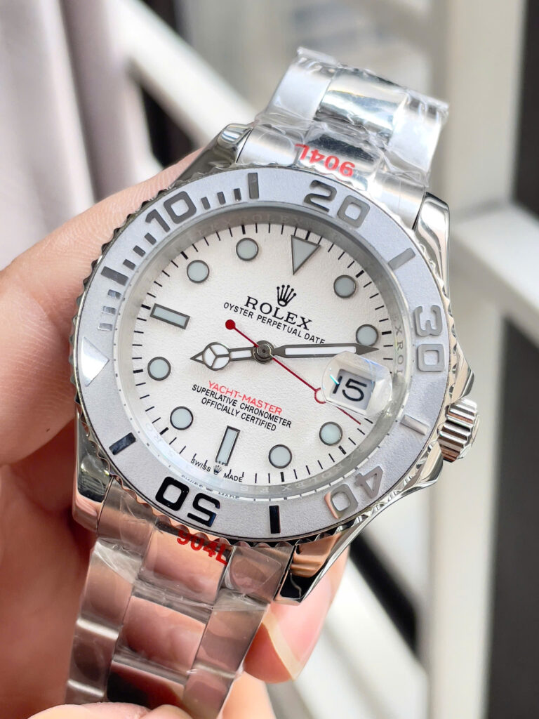 Đồng hồ Rolex Yacht Master nam dây kim loại máy cơ nhật giá rẻ fake 11 40mm