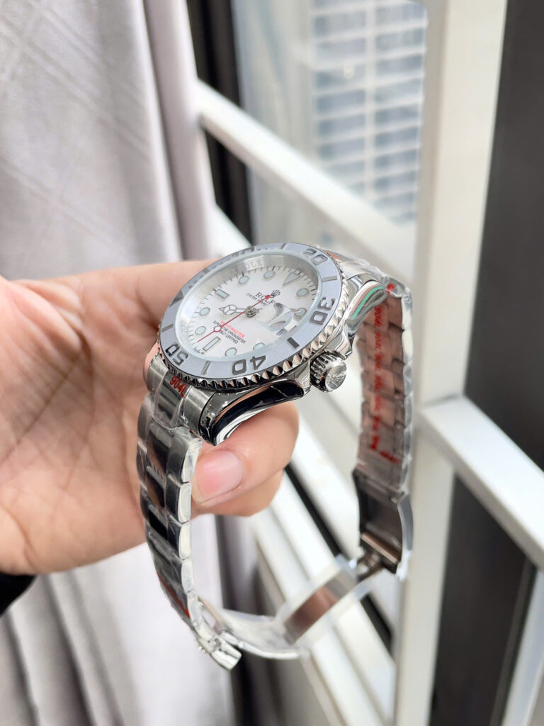 Đồng hồ Rolex Yacht Master nam dây kim loại máy cơ nhật giá rẻ fake 11 40mm