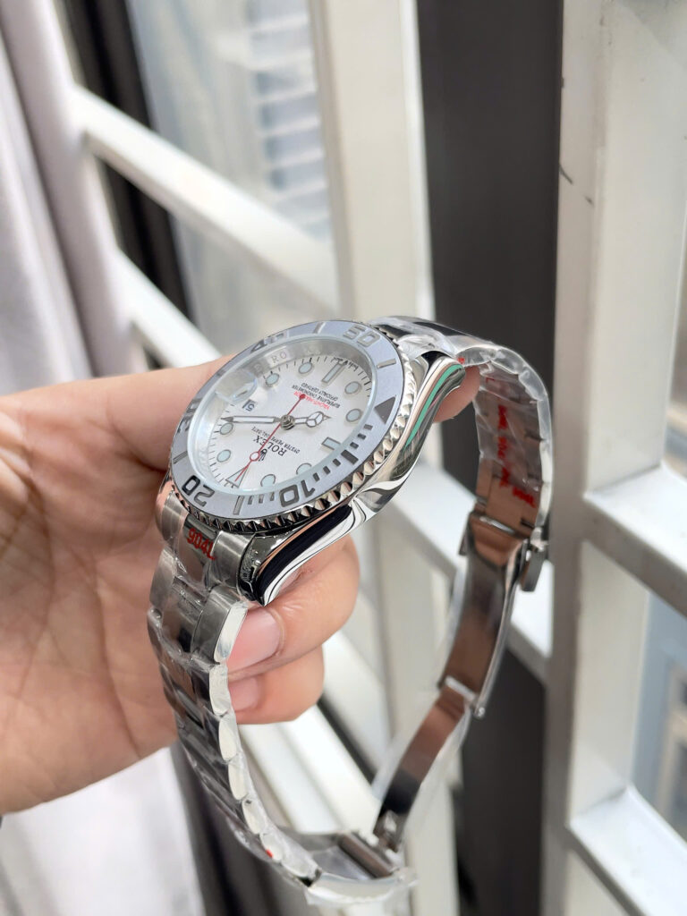 Đồng hồ Rolex Yacht Master nam dây kim loại máy cơ nhật giá rẻ fake 11 40mm