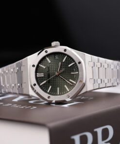 Đồng hồ nam Rep 11 Audemars Piguet Royal Oak 15500 mặt xanh lá cây dây kim loại xưởng APS 41mm (2)