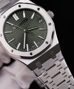 Đồng hồ nam Rep 11 Audemars Piguet Royal Oak 15500 mặt xanh lá cây dây kim loại xưởng APS 41mm (2)