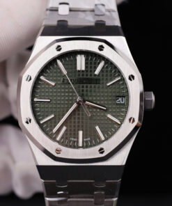 Đồng hồ nam Rep 11 Audemars Piguet Royal Oak 15500 mặt xanh lá cây dây kim loại xưởng APS 41mm (2)