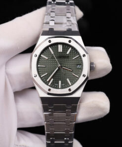 Đồng hồ nam Rep 11 Audemars Piguet Royal Oak 15500 mặt xanh lá cây dây kim loại xưởng APS 41mm (2)