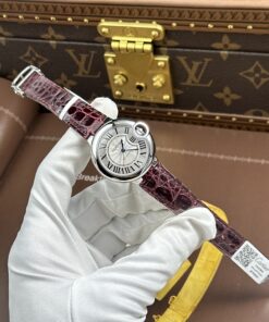 Đồng hồ nữ Cartier Ballon Bleu Rep 11 máy cơ tự động dây da xưởng AF 33mm (2)