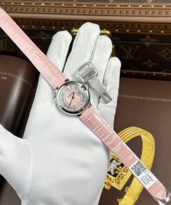 Đồng hồ nữ Cartier Ballon Bleu Replica 11 màu hồng máy pin nhà máy AF 33mm (2)