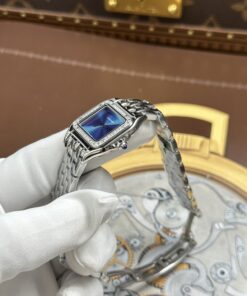 Đồng hồ nữ Cartier Rep 11 Panthere Small Model mặt xanh dương viền đính đá CZ 23x30mm (2)