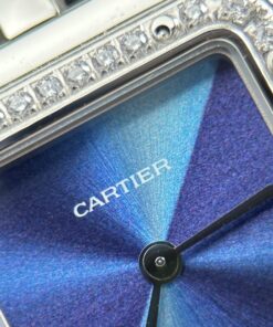 Đồng hồ nữ Cartier Rep 11 Panthere Small Model mặt xanh dương viền đính đá CZ 23x30mm (2)