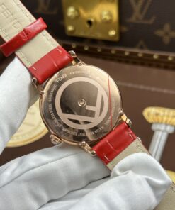 Đồng hồ nữ Fendi Crazy Carats Replica 11 mặt khảm xà cừ hồng dây da 36mm (2)