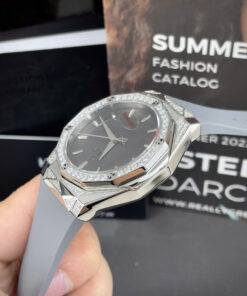 Đồng Hồ Hublot Orlinski nam đính đá dây cao su xám máy nhật giá rẻ fake cao cấp 40mm