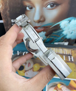 Đồng Hồ Rolex DateJust Nam Dây Cao Su Trắng Cọc Số Dạ Quang Fake Cao Cấp 41mm