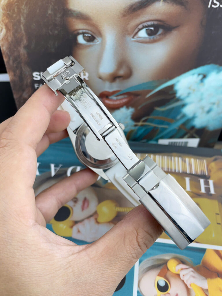 Đồng Hồ Rolex DateJust Nam Dây Cao Su Trắng Cọc Số Dạ Quang Fake Cao Cấp 41mm