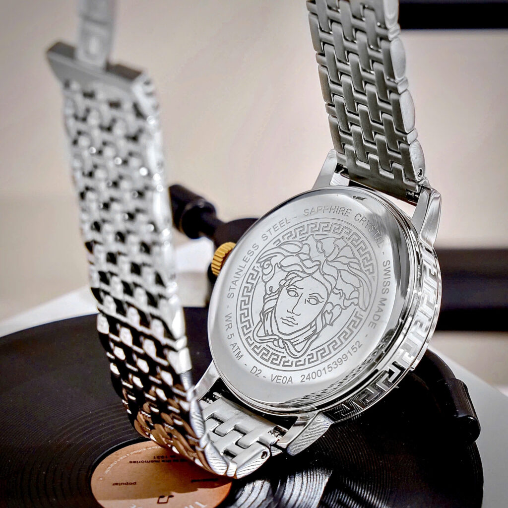 Đồng Hồ Versace VE6C00623 Greca Time dây kim loại mặt xanh blue like auth 35mm 