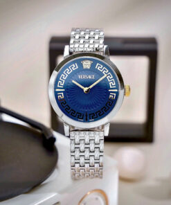Đồng Hồ Versace VE6C00623 Greca Time dây kim loại mặt xanh blue like auth 35mm