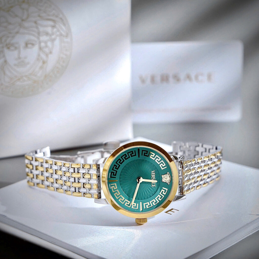 Đồng Hồ Versace VE6C00623 Greca Time nữ demi mặt xanh ngọc like auth 35mm