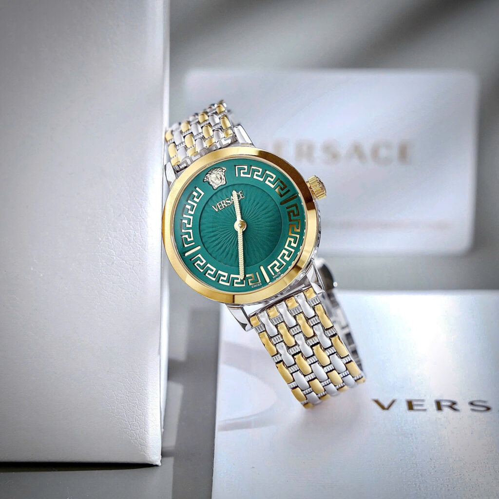 Đồng Hồ Versace VE6C00623 Greca Time nữ demi mặt xanh ngọc like auth 35mm