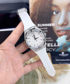 Đồng hồ Hublot Orlinski đính đá CZ dây cao su trắng fake cao cấp 40mm