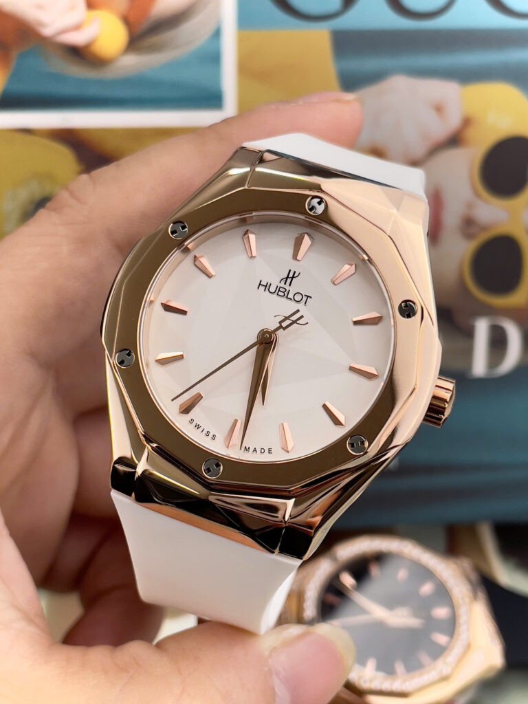 Đồng hồ Hublot Orlinski nam dây cao su trắng máy nhật giá rẻ fake cao cấp 40mm