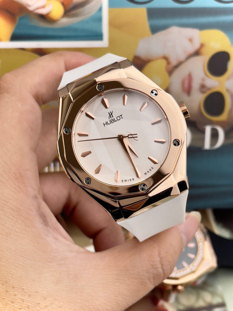 Đồng hồ Hublot Orlinski nam dây cao su trắng máy nhật giá rẻ fake cao cấp 40mm