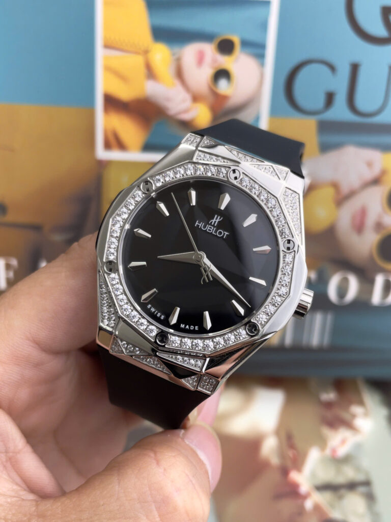 Đồng hồ Hublot Orlinski nam đính đá dây cao su máy nhật giá rẻ fake cao cấp 40mm