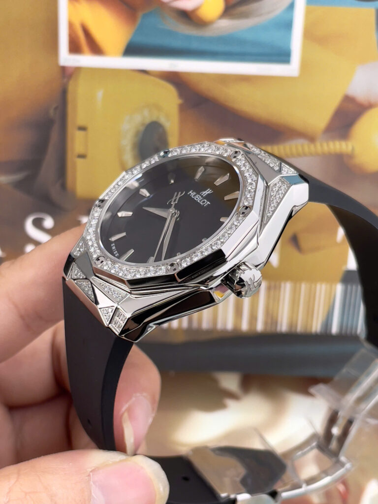 Đồng hồ Hublot Orlinski nam đính đá dây cao su máy nhật giá rẻ fake cao cấp 40mm