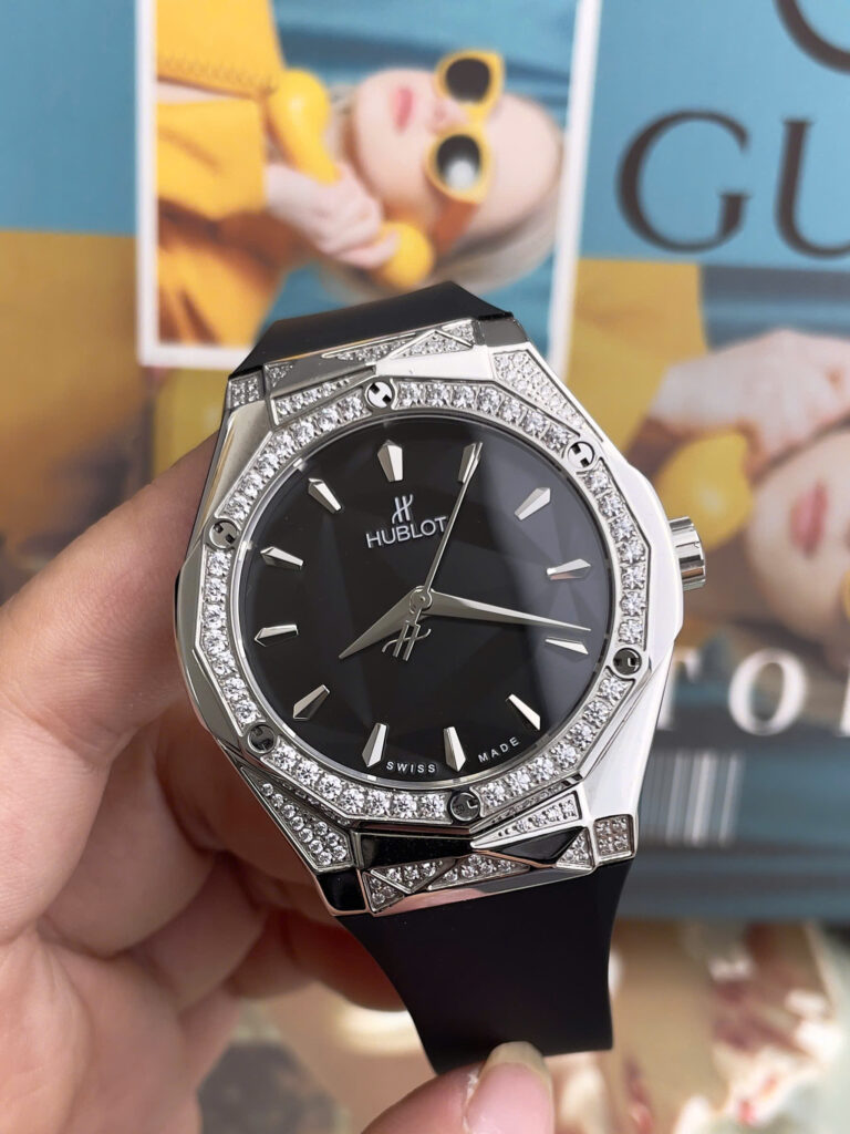 Đồng hồ Hublot Orlinski nam đính đá dây cao su máy nhật giá rẻ fake cao cấp 40mm