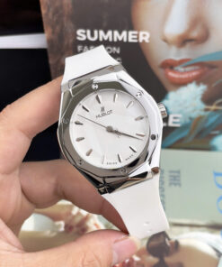 Đồng hồ Hublot Orlinski nam trắng dây cao su máy nhật giá rẻ fake cao cấp 40mm